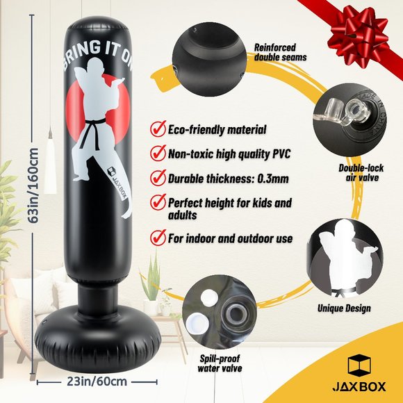 Kids Punching Bag Inflatable Boxing Bag 64 in Tall - Picture 3 of 5